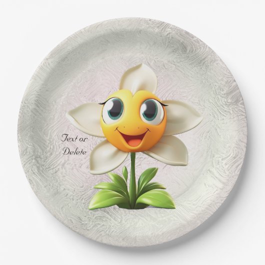 White Flower Paper-Bord Papieren Bordje (Voorkant)