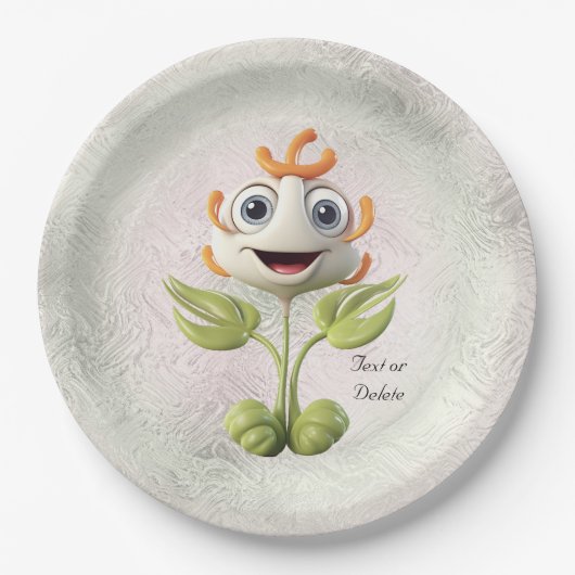 White Flower Paper-Bord Papieren Bordje (Voorkant)