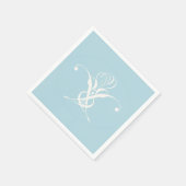 White Flower Pastel Blue Easter Servet (Hoek)
