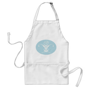 White Flower Pastel Blue Easter Standaard Schort