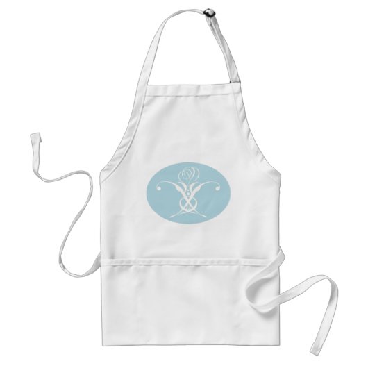White Flower Pastel Blue Easter Standaard Schort (Voorkant)