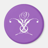 White Flower Pastel Paars Pasen Magneet (Voorkant)