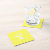 White Flower Pastel Yellow Easter Kartonnen Onderzetters (Insitu)