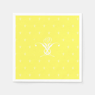 White Flower Pastel Yellow Easter Servet
