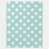 White Flower Pattern Fleece Deken (Voorkant)