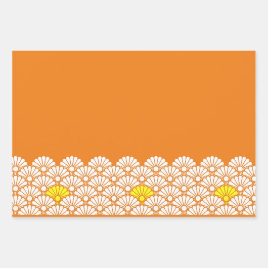 White Flower Pattern Inpakpapier Vel (Voorkant 3)