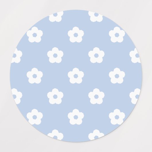 White Flower Pattern Labels (Design 2)