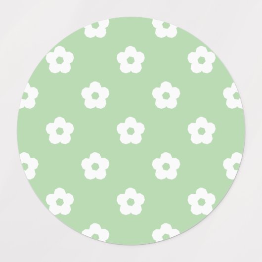 White Flower Pattern Labels (Design 1)