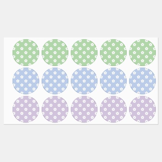 White Flower Pattern Labels (Vel)