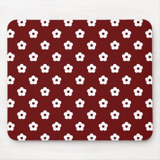 White Flower Pattern Muismat (Voorkant)