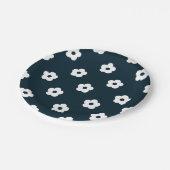 White Flower Pattern Papieren Bordje (Gekanteld)