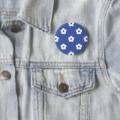 White Flower Pattern Ronde Button 5,7 Cm (In situ)