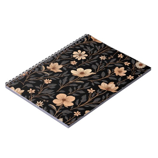 White Flower Pattern Spiral Notitieboeken (Linkerzijde)