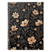 White Flower Pattern Spiral Notitieboeken (Voorkant)