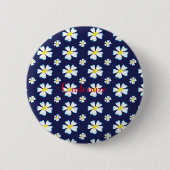 White Flower Pattern Thunder_Cove Button (Voorkant)