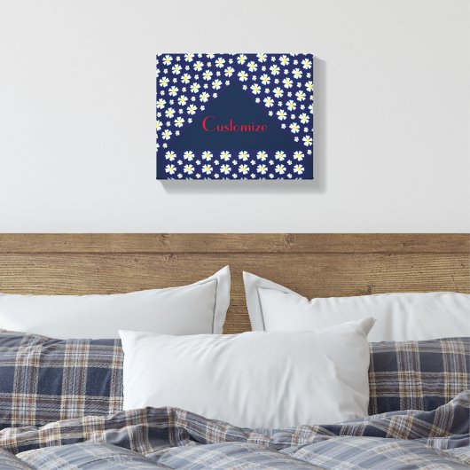 White Flower Pattern Thunder_Cove Canvas Afdruk (Insitu (Slaapkamer))