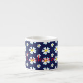 White Flower Pattern Thunder_Cove Espresso Kop (Voorkant)