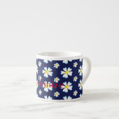 White Flower Pattern Thunder_Cove Espresso Kop (Voorkant rechts)