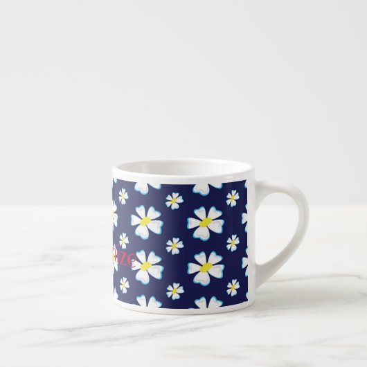 White Flower Pattern Thunder_Cove Espresso Kop (Rechts)