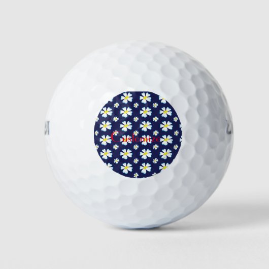 White Flower Pattern Thunder_Cove Golfballen (Voorkant)