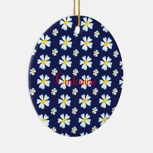 White Flower Pattern Thunder_Cove Keramisch Ornament (Rechts)