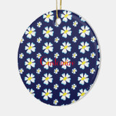 White Flower Pattern Thunder_Cove Keramisch Ornament (Links)