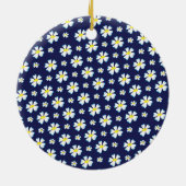 White Flower Pattern Thunder_Cove Keramisch Ornament (Achterkant)
