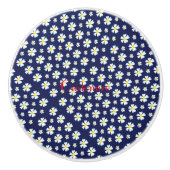 White Flower Pattern Thunder_Cove Keramische Knop (Voorkant)