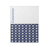 White Flower Pattern Thunder_Cove Notitieblok (Linkerzijde)