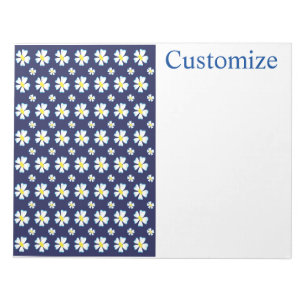 White Flower Pattern Thunder_Cove Notitieblok