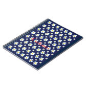 White Flower Pattern Thunder_Cove Notitieboek (Linkerzijde)