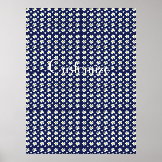 White Flower Pattern Thunder_Cove Poster (Voorkant)