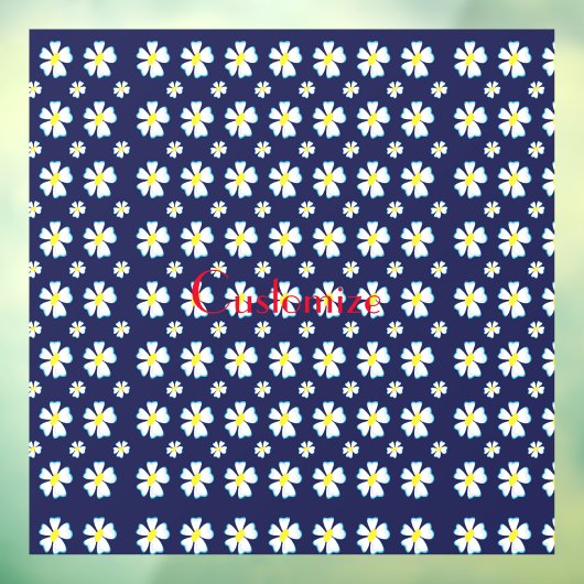 White Flower Pattern Thunder_Cove Raamsticker (Vel 3)