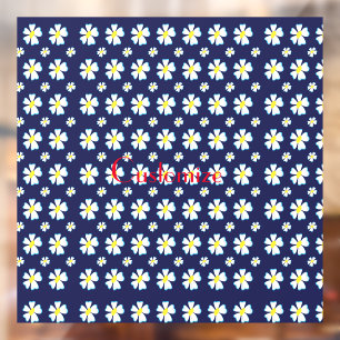 White Flower Pattern Thunder_Cove Raamsticker