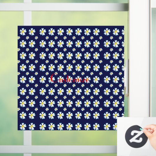 White Flower Pattern Thunder_Cove Raamsticker (Huis)