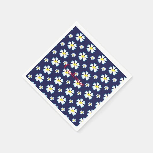 White Flower Pattern Thunder_Cove Servet (Hoek)