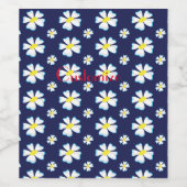 White Flower Pattern Thunder_Cove Wijn Etiket (Enkel label)