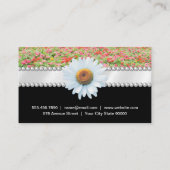 White Flower | Pearls en lint Visitekaartje (Achterkant)