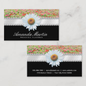 White Flower | Pearls en lint Visitekaartje (Voorkant / Achterkant)