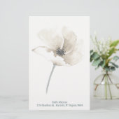 White Flower Personalized Stationery Briefpapier (Staand voorkant)