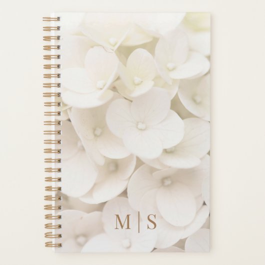White Flower Petal Blossoms Floral Planner (Voorkant)