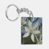 White Flower Photo Sleutelhanger (Voorkant Links)