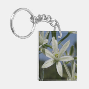 White Flower Photo Sleutelhanger