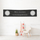 White Flower Ribbon door Kenneth Yoncich Spandoek (Insitu)