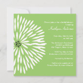 White Flower Sage Spring Bridal Shower-uitnodiging Kaart (Voorkant)