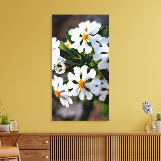white flower spring flora collection canvas afdruk (Insitu (Woonkamer))