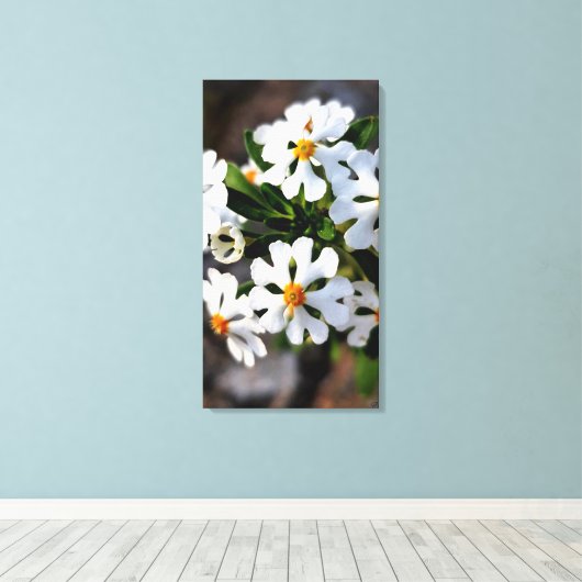 white flower spring flora collection canvas afdruk (Insitu (Houten vloer))