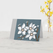 White Flower Stems Kaart (Gele Bloem)