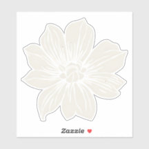 White Flower Sticker