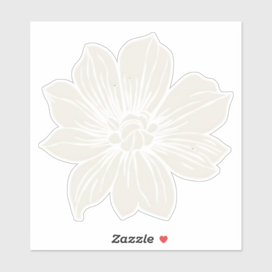 White Flower Sticker (Vel)
